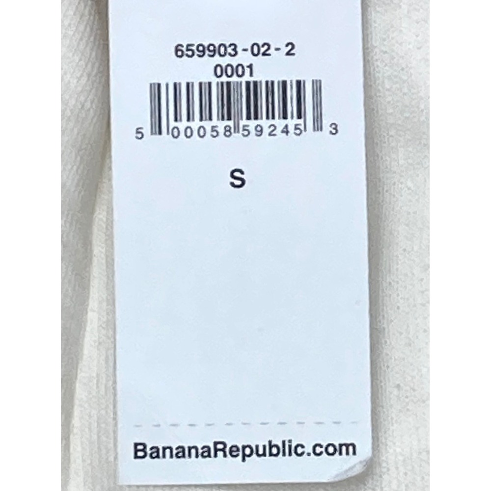 Banana Republic High Rise Fleece Jogger Pants Womens S White Zipper Pockets NEW - Picture 9 of 10